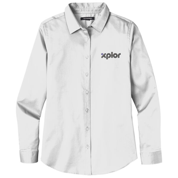 Port Authority Xplor Embroidered- - Women's Long Sleeve SuperPro React Twill Shirt Thumbnail