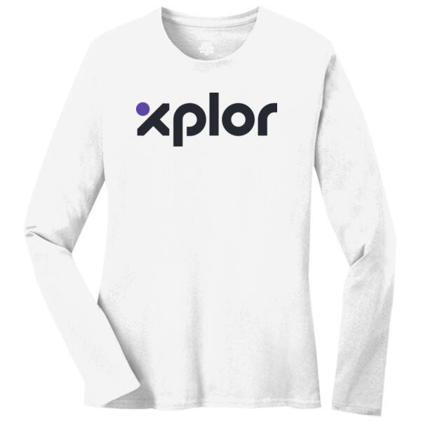 Port & Co Xplor Printed- - Women's Long Sleeve Core Cotton Tee Thumbnail