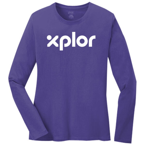 Port & Co Xplor Printed- - Women's Long Sleeve Core Cotton Tee Thumbnail